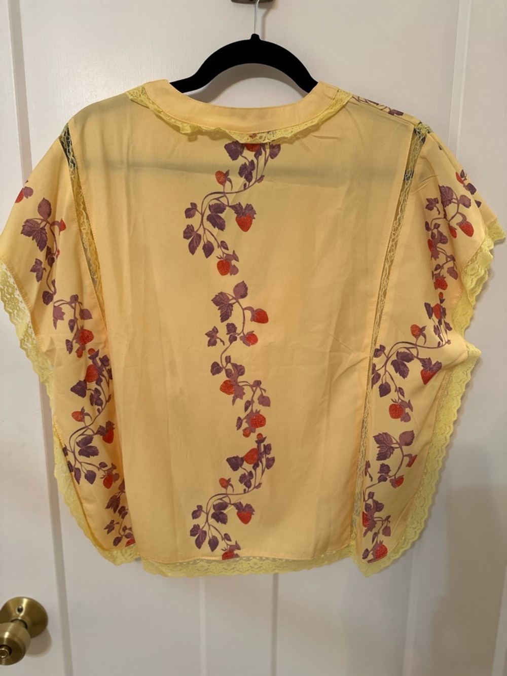 Yellow Floral Sheer Summer Top - Picture 2 of 2